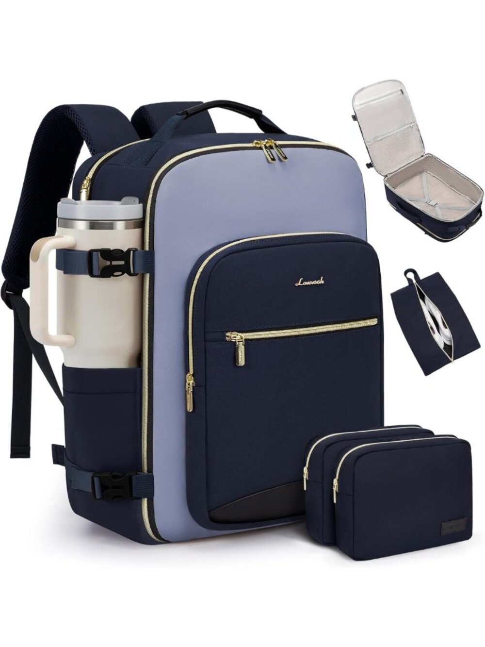 Versatile 40L Travel Backpack for Women & Men, Airline Approved, Waterproof